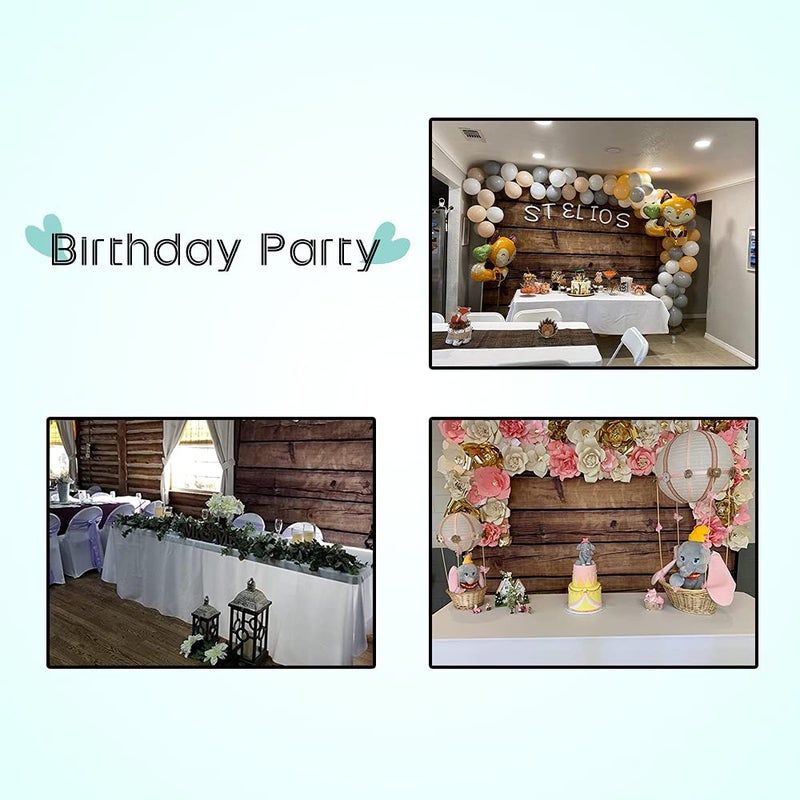 LFEEY Wood Backdrops for Photography Rustic Brown Wooden Backdrop Banner LFEEY 5x3ft Vinyl Seamless Vintage Worn Wood Boards Background Newborn Baby Adults Wedding Birthday Party Decorations Props - Image 4